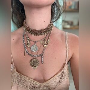 Free People x Arianna Ost Choker Mixed Metal Layered Necklace